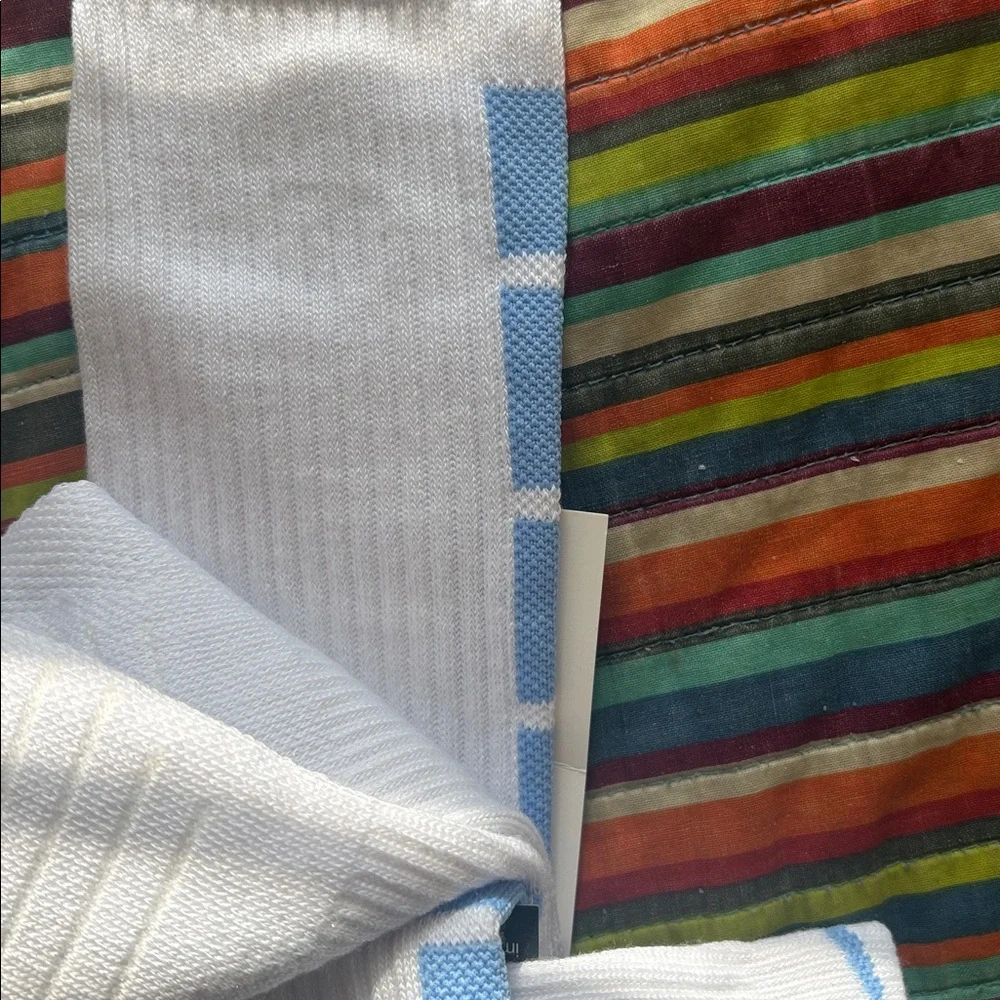 Nike Elite Crew Basketball Socks - White and Light Blue - Picture 8 of 10